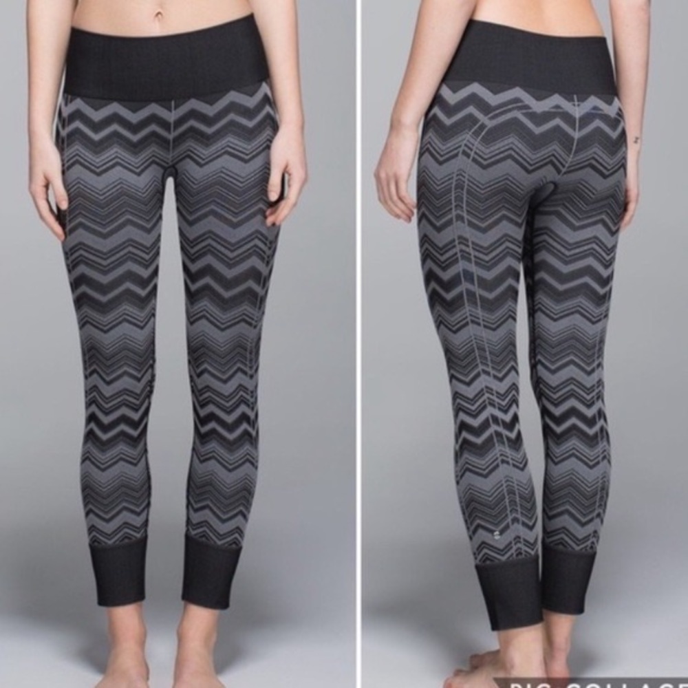 Lululemon ebb to street heathered slate chevron size 4